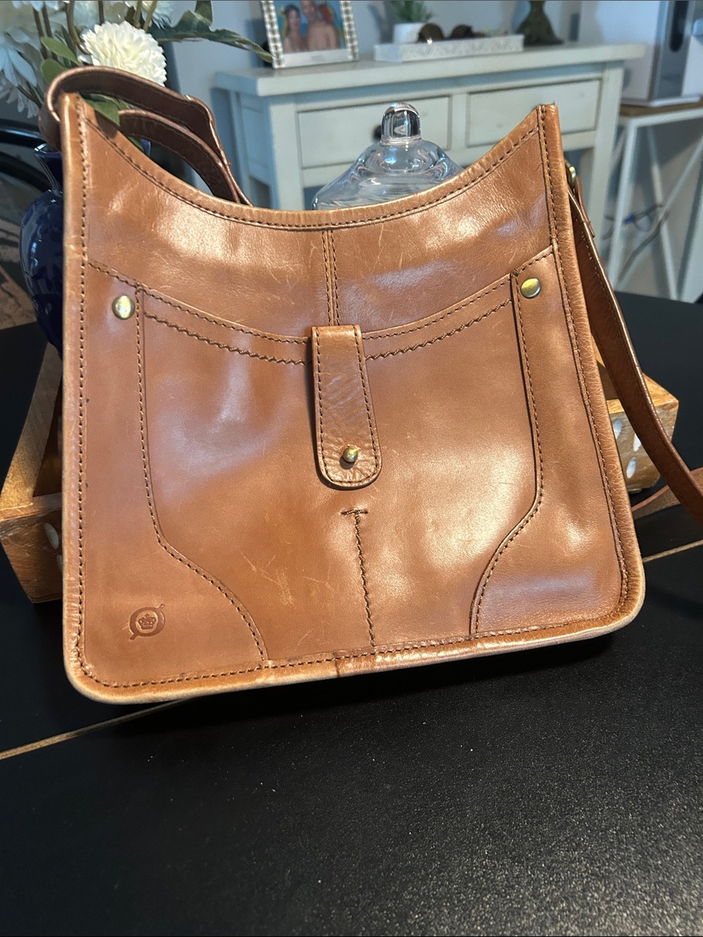 Born Tan Leather Crossbody Bag